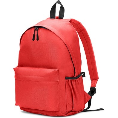 ROSARIO. Klassischer Rucksack mit zeitlosem Design aus recyceltem 600D Polyester, Rot