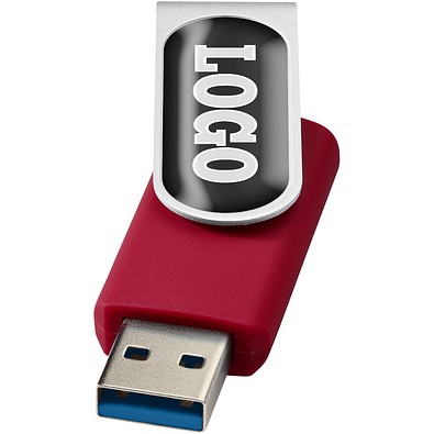 Rotate USB-Stick 3.0 mit Doming, rot, 128GB