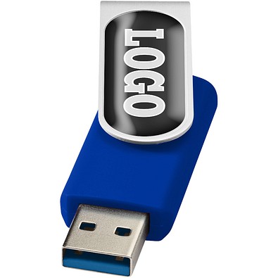 Rotate USB-Stick 3.0 mit Doming, royalblau, 128GB