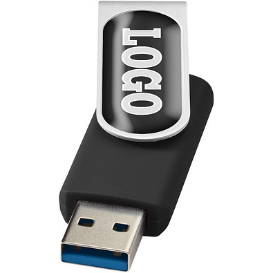 Rotate USB-Stick 3.0 mit Doming, schwarz, 32GB