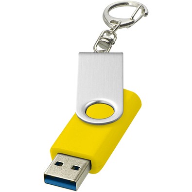 Rotate USB-Stick 3.0 mit Schlüsselanhänger, gelb, 128GB