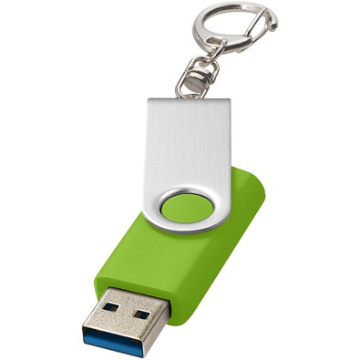 Rotate USB-Stick 3.0 mit Schlüsselanhänger, limone, 128GB