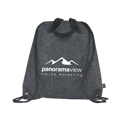 RPET Filz Rucksack PromoBag Plus, Dunkelgrau