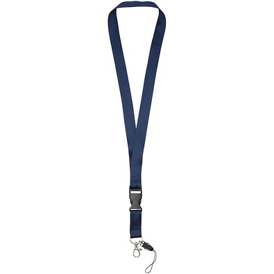 Sagan Lanyard mit abnehmbarer Schnalle und Handyband, navy