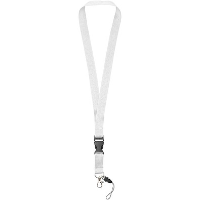 Sagan Lanyard mit abnehmbarer Schnalle und Handyband, weiss