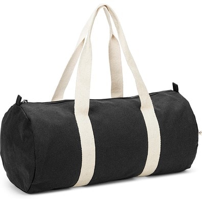 SAINT SPORT. Sporttasche aus recyceltem Baumwolle und recyceltem Polyester (380 g/m²), Schwarz