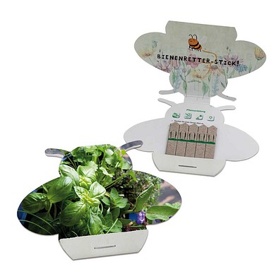 Samen-Stick, Biene, Kräutermischung, 2-seit. Druck