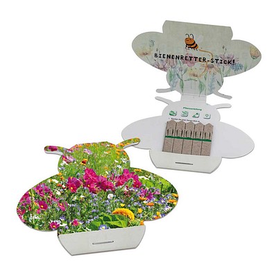 Samen-Stick, Biene, Wildblumenmischung, 2-seit. Druck