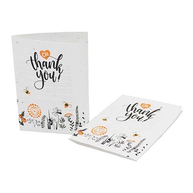 Samenpapier DIN A6, Klappkarte, Blumenmischung, 2-seit. Druck