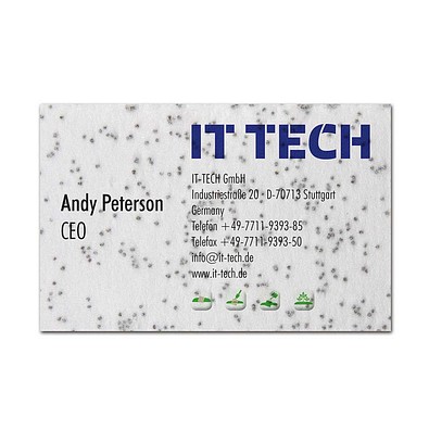 Samenpapier Visitenkarten, Mohnblume, 2-seit. Druck