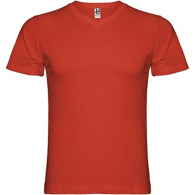 Samoyedo T-Shirt mit V-Ausschnitt für Herren, rot, S