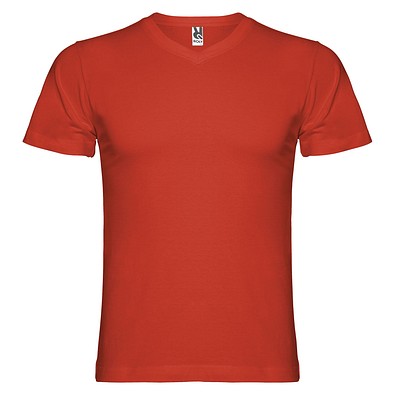 Samoyedo T-Shirt mit V-Ausschnitt für Herren, rot, M