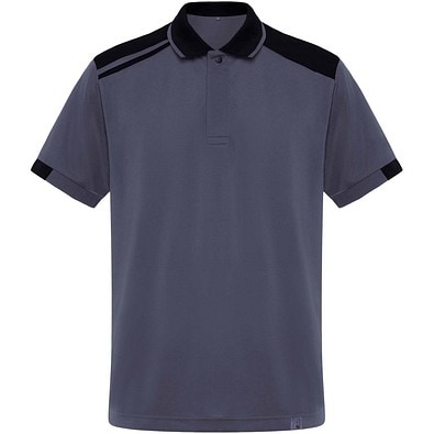 Samurai Kurzärmeliges Poloshirt mit antibakterieller Wirkung, 160 g/m2, unisex, blei/schwarz, S