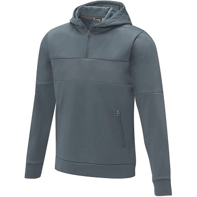 Sayan Kapuzenpullover mit halbem Reißverschluss für Herren, stahlgrau,  L