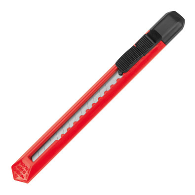 Schlankes Kartonmesser aus Kunststoff, rot Schlankes Kartonmesser aus Kunststoff, rot