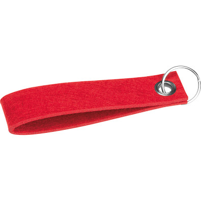 Schlüsselanhänger aus RPET Filz, rot
