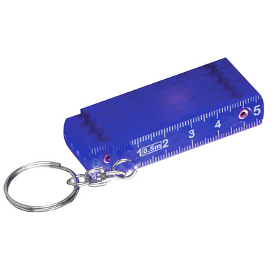 Schlüsselanhänger Maßstab, blau/transparent