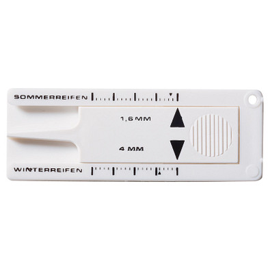 Schlüsselanhänger Reifenprofilmesser, weiß