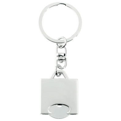 METMAXX® Schlüsselanhänger mit Chip, Square, silber