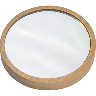 Schminkspiegel aus Bambus, beige