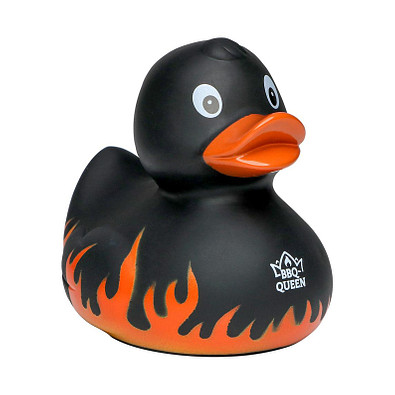 Schnabels® Bade-Ente Flammen mit Slogan BBQ-Queen, schwarz