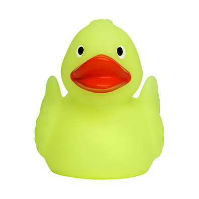 Schnabels® Bade-Ente mit fluoreszierendem Nachleucht-Effekt, gelb/orange