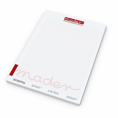 Geiger-Notes Schreibblock A4 Recycling weiß, 25 Blatt, inkl. Digitaldruck