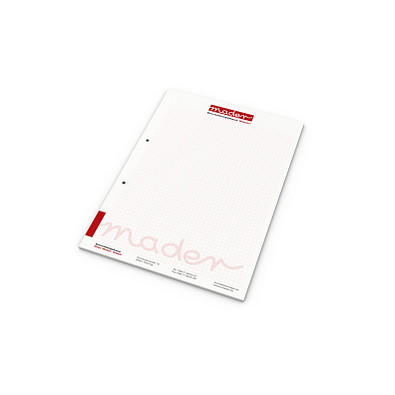 Geiger-Notes Schreibblock A4 Recycling weiß, 50 Blatt, inkl. Digitaldruck