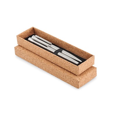 Schreibgeräte-Set aus Edelstahl GRAZ SET, Mattsilber