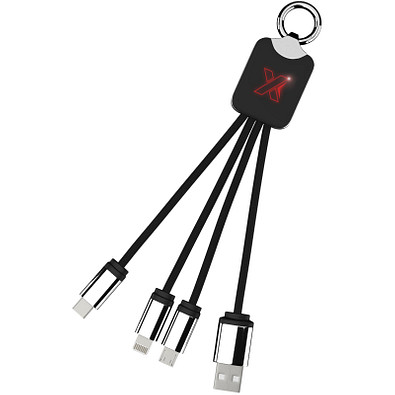 SCX.design C15 Quatro Ladekabel mit Leuchtlogo, rot