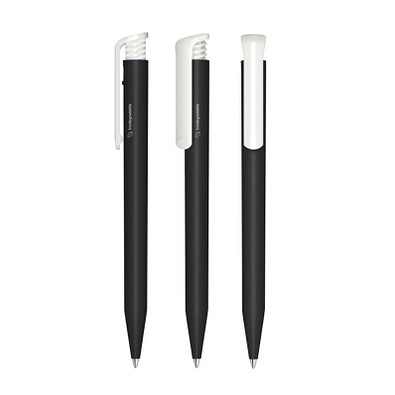 senator® Druckkugelschreiber Super Hit Bio, blaue Mine, schwarz