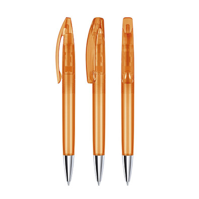 senator® Drehkugelschreiber Bridge Clear MT, blaue Mine, orange 151