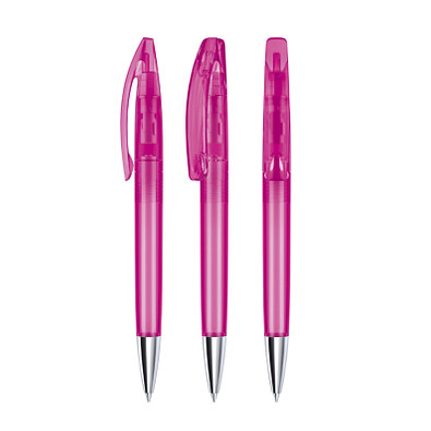 senator® Drehkugelschreiber Bridge Clear MT, blaue Mine, pink rhodamine red