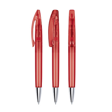 senator® Drehkugelschreiber Bridge Clear MT, blaue Mine, rot 186