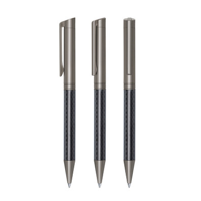 senator® Drehkugelschreiber Carbon Line Black, blaue Mine, Metall