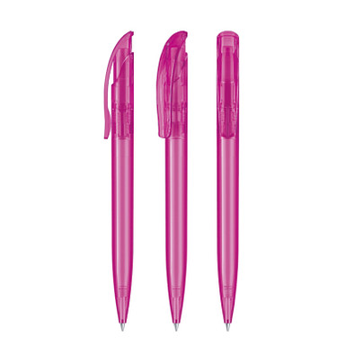 senator® Druckkugelschreiber Challenger Clear, blaue Mine, pink rhodamine red