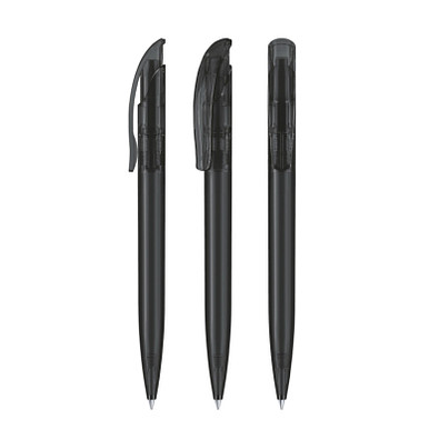 senator® Druckkugelschreiber Challenger Clear, blaue Mine, schwarz