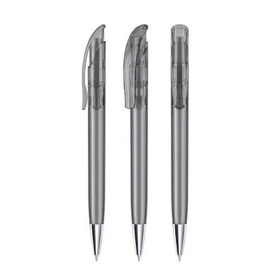 senator® Druckkugelschreiber Challenger Clear MT, blaue Mine, grau cool gray 9