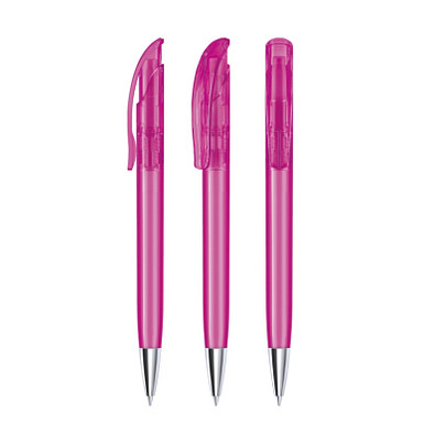 senator® Druckkugelschreiber Challenger Clear MT, blaue Mine, pink rhodamine red