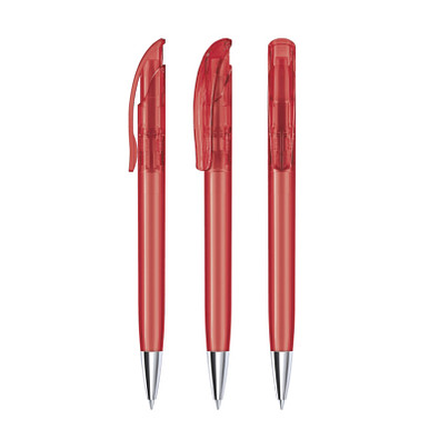 senator® Druckkugelschreiber Challenger Clear MT, blaue Mine, rot 186