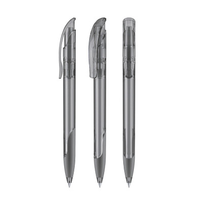 senator® Druckkugelschreiber Challenger Clear SG, blaue Mine, grau cool gray 9