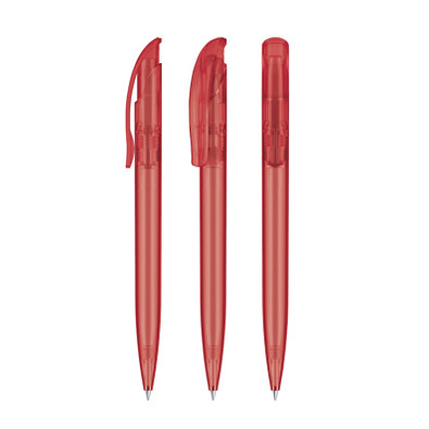 senator® Druckkugelschreiber Challenger Frosted, blaue Mine, rot 186