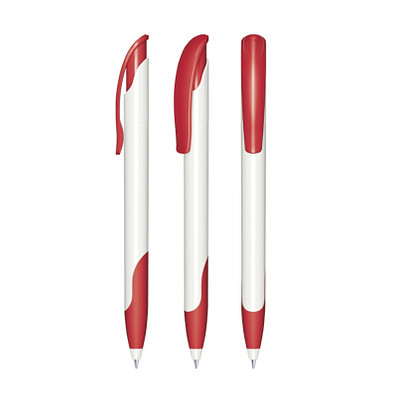 senator® Druckkugelschreiber Challenger Polished Basic SG, blaue Mine, rot 186