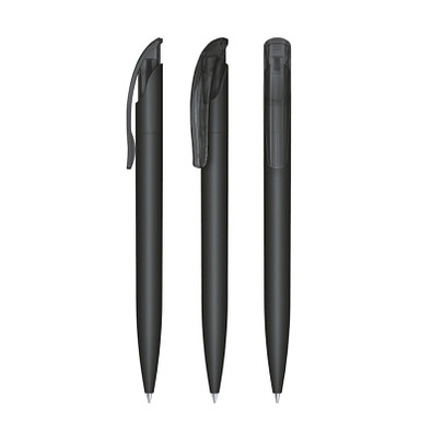 senator® Druckkugelschreiber Challenger Soft Touch, blaue Mine, schwarz