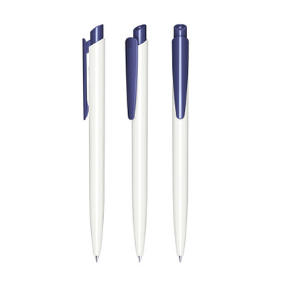 senator® Druckkugelschreiber Dart Polished Basic, blaue Mine, weiß,blau 2757