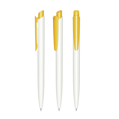 senator® Druckkugelschreiber Dart Polished Basic, blaue Mine, weiß,gelb 7408