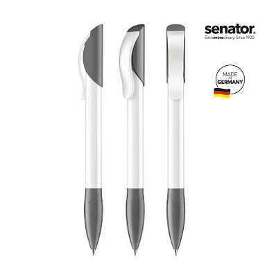 senator® Druckkugelschreiber Hattrix Polished Basic, blaue Mine, weiß,grau cool gray 9 senator® Druckkugelschreiber Hattrix Polished Basic, blaue Mine, weiß,grau cool gray 9