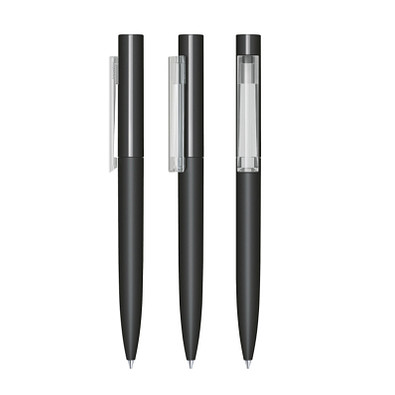 senator® Drehkugelschreiber Headliner Softtouch, blaue Mine, schwarz,weiß