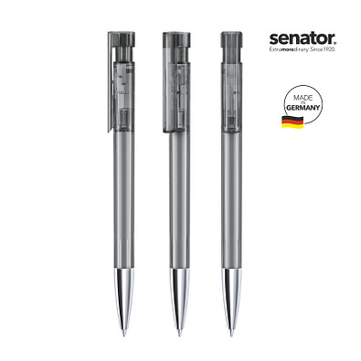 senator® Druckkugelschreiber Liberty Clear MTT, blaue Mine, grau cool gray 9 senator® Druckkugelschreiber Liberty Clear MTT, blaue Mine, grau cool gray 9