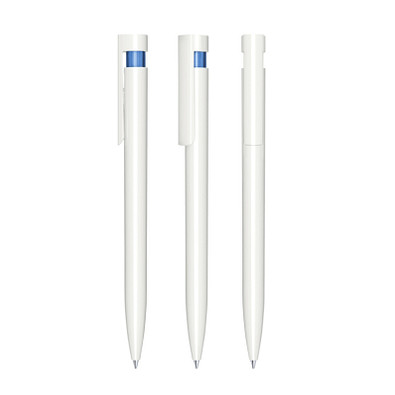 senator® Druckkugelschreiber Liberty Polished Basic, blaue Mine, weiß/blau 2935